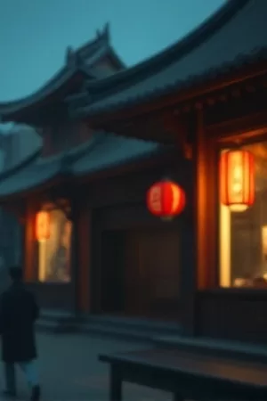 晚风邮局封面，傍晚街角的绿色邮筒与随风翻动的信封